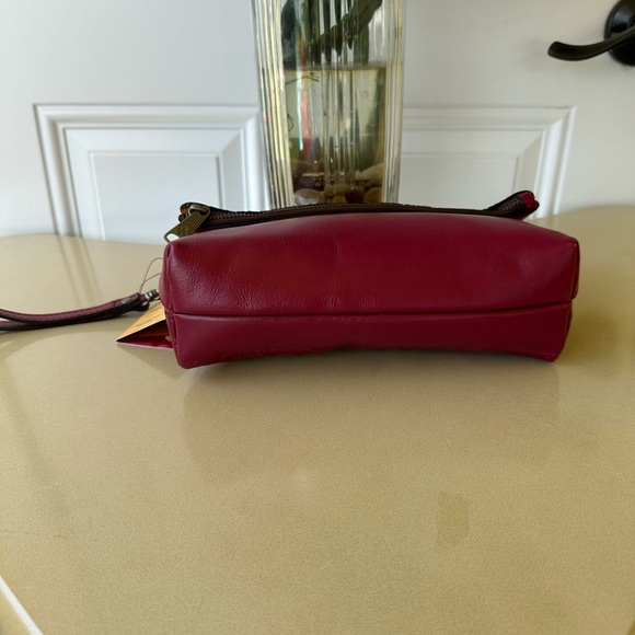Patricia Nash Valerie Tooled Leather Fold-Over Wristlet- Magenta - Picture 9 of 12